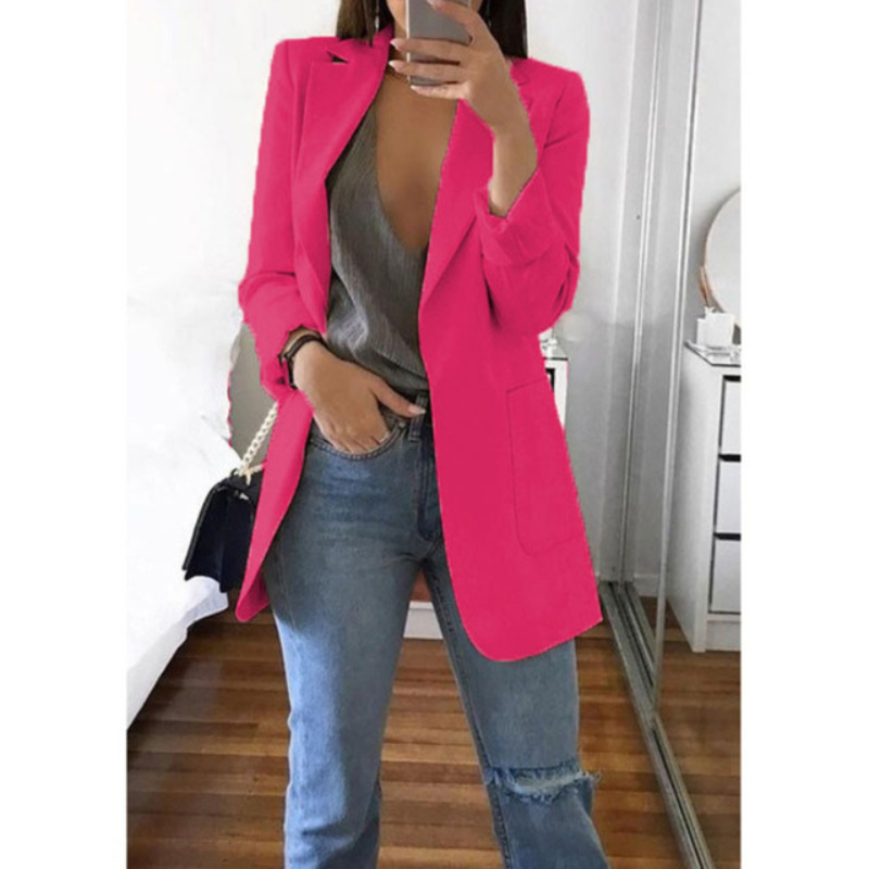 Blazer Feminino com Corte Estendido de Alfaiataria