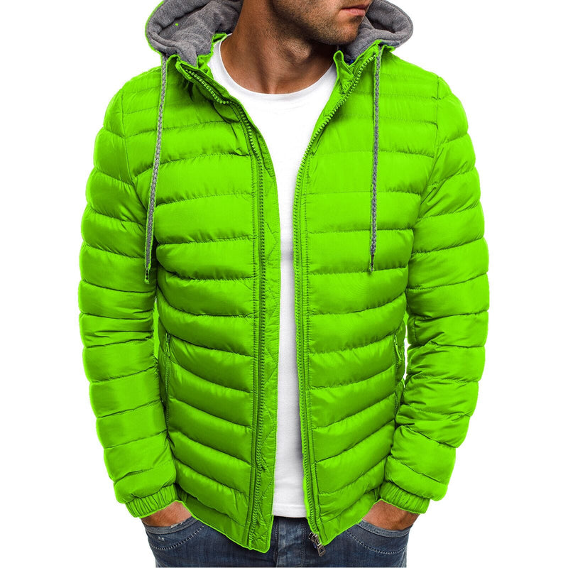 Jaqueta Masculina Puffer Com Capuz Removível