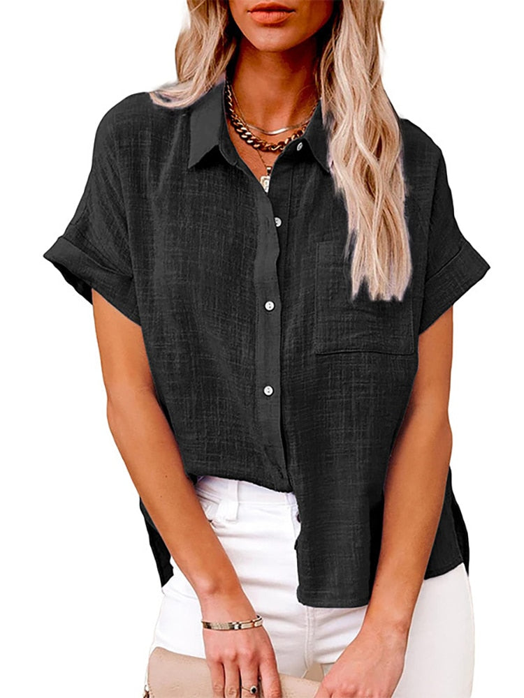 Camisa Social Feminina de Linho - Basic