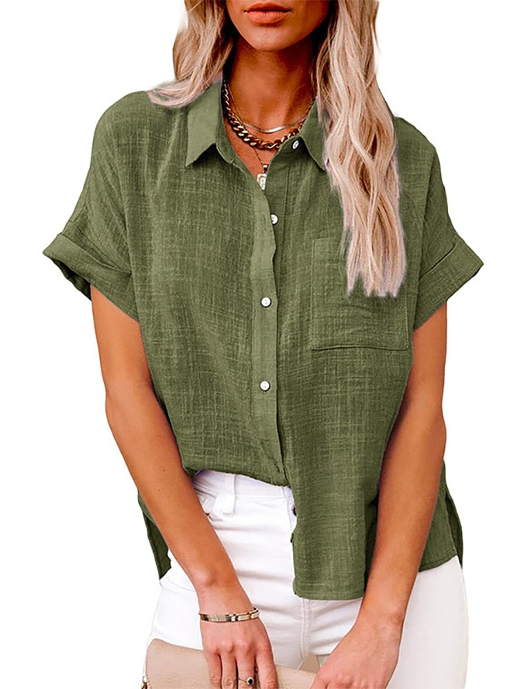 Camisa Social Feminina de Linho - Basic