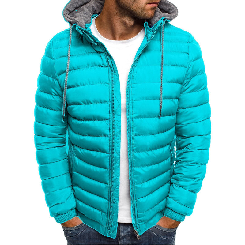 Jaqueta Masculina Puffer Com Capuz Removível